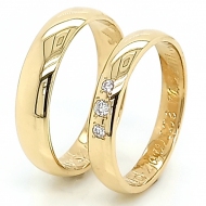 Złote obrączki ślubne półokrągłe Wzór 370 i 9/370 